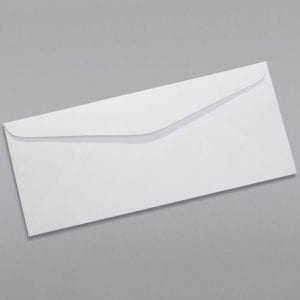 Back of a #10 Regular Envelope with Regular Gum