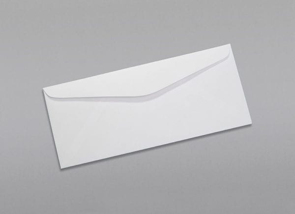 Back of a #10 Regular Envelope with Regular Gum