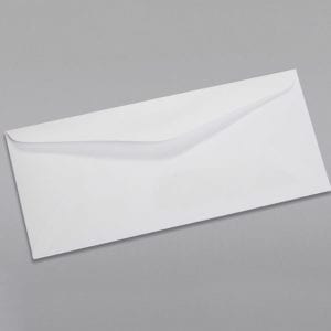 Back of a #10 Standard Window Envelope with Regular Gum