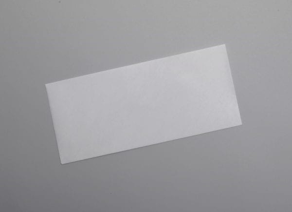 Front of a #10 Regular Envelope Blue Security Tint with Regular Gum