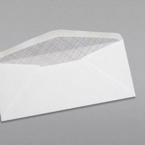 Back of a #10 Standard Window Envelope Black Security Tint with Regular Gum