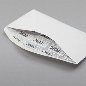 Close up back of a #10 Regular Envelope Black FDIC Security Tint with Regular Gum