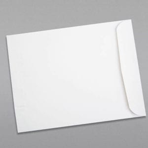 Back of a 10 x 13 Catalog Envelope 28# White Wove with Regular Gum