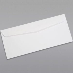 Back of a #10 Regular Side Seam Envelope with Regular Gum