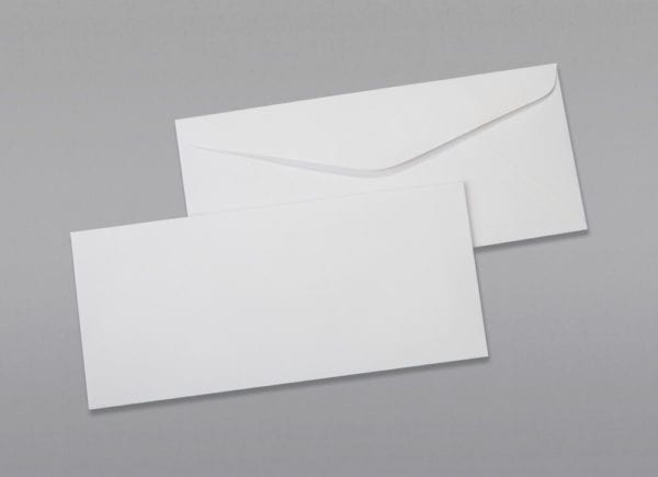 Front and back of a #11 Regular Envelope with Regular Gum