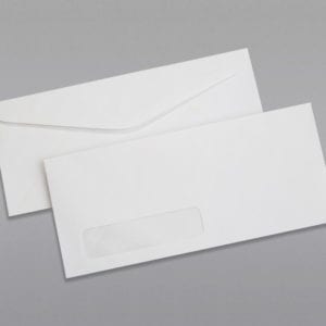 Front and back of a #11 Standard Window Envelope with Regular Gum