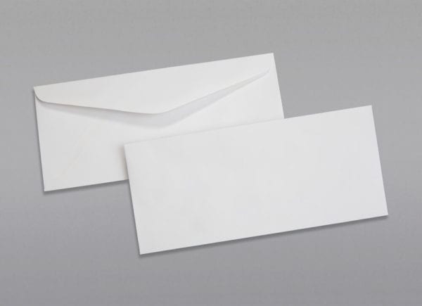 Front and back of a #14 Regular Envelope with Regular Gum
