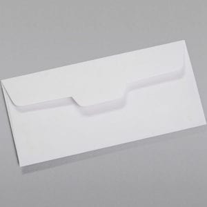 Back of a 3 1/4 x 7 Regular Open Side Envelope with Latex Gum