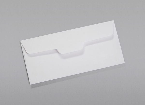 Back of a 3 1/4 x 7 Regular Open Side Envelope with Latex Gum