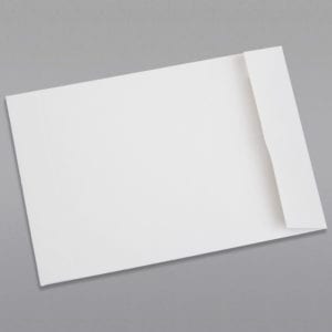 Back of a 6 x 9 Catalog Envelope 28# White Wove with Regular Gum