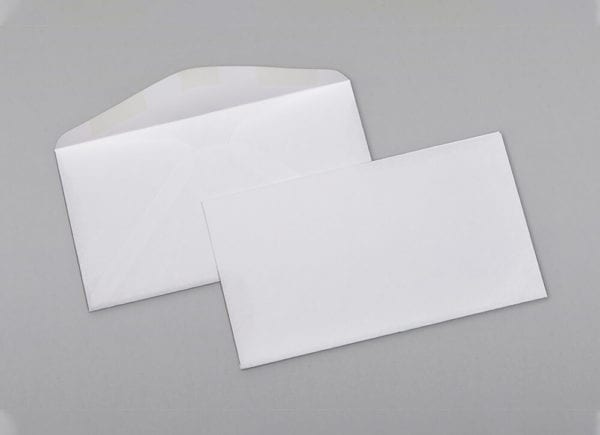 Front and back of a 6 3/4 Regular Envelope with Regular Gum