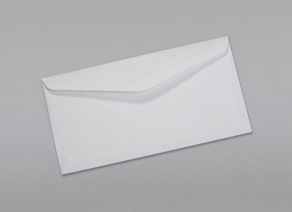 Back of a 7 3/4 Regular Envelope with Regular Gum