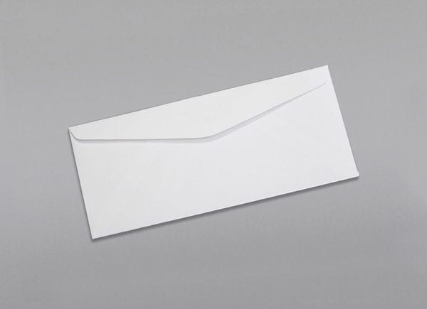 Back of a #9 Regular Envelope with Regular Gum