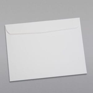 Back of a 9 x 12 Booklet Envelope 28# White Wove with Regular Gum
