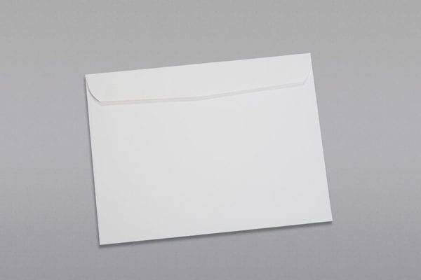 Back of a 9 x 12 Booklet Envelope 28# White Wove with Regular Gum