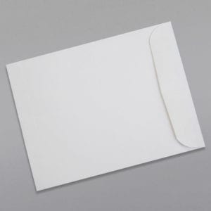 Back of a 9 x 12 Catalog Envelope 24# White Wove with Regular Gum
