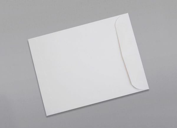 Back of a 9 x 12 Catalog Envelope 24# White Wove with Regular Gum