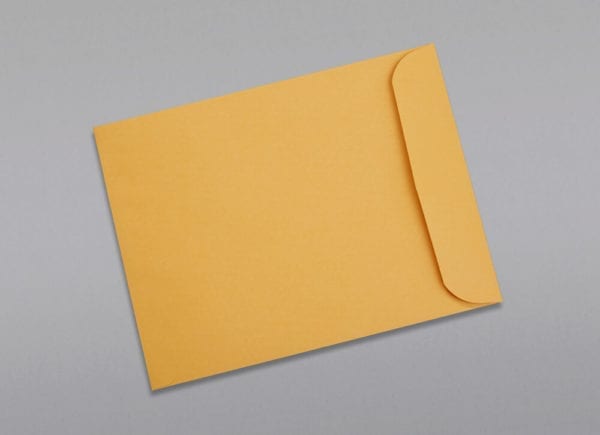 Back of a 9 x 12 Catalog Envelope 28# Brown Kraft with Regular Gum