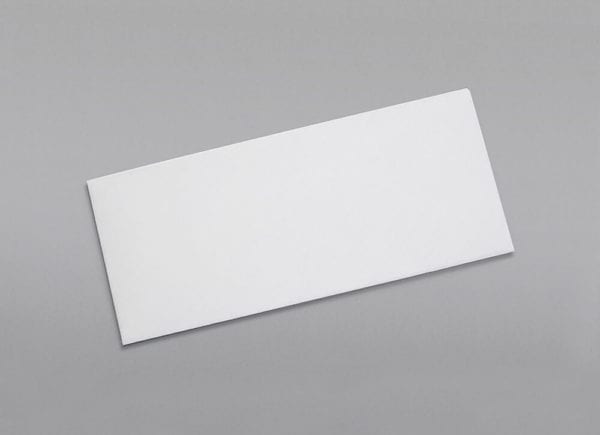 Front of a #9 Regular Envelope Blue Security Tint with Regular Gum
