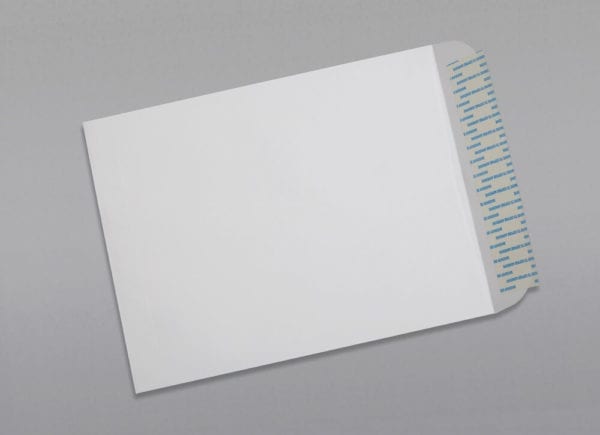 Back of a 9 1/2 x 12 1/2 Catalog Envelope 28# White Wove with Peel & Stick