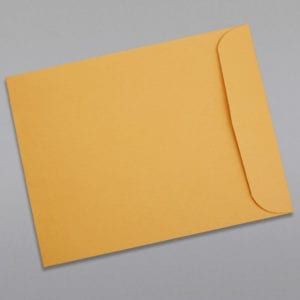 Back of a 9 1/2 x 12 1/2 Catalog Envelope 28# Brown Kraft with Regular Gum