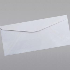 Back of #10 Right Hand Window Envelope with Regular Gum