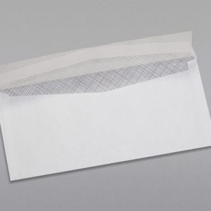 Back of a #10 Standard Window Envelope Black Security Tint with Peel & Stick
