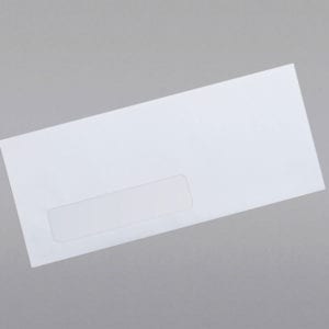 Front of a #10 Standard Window Envelope with Peel & Stick